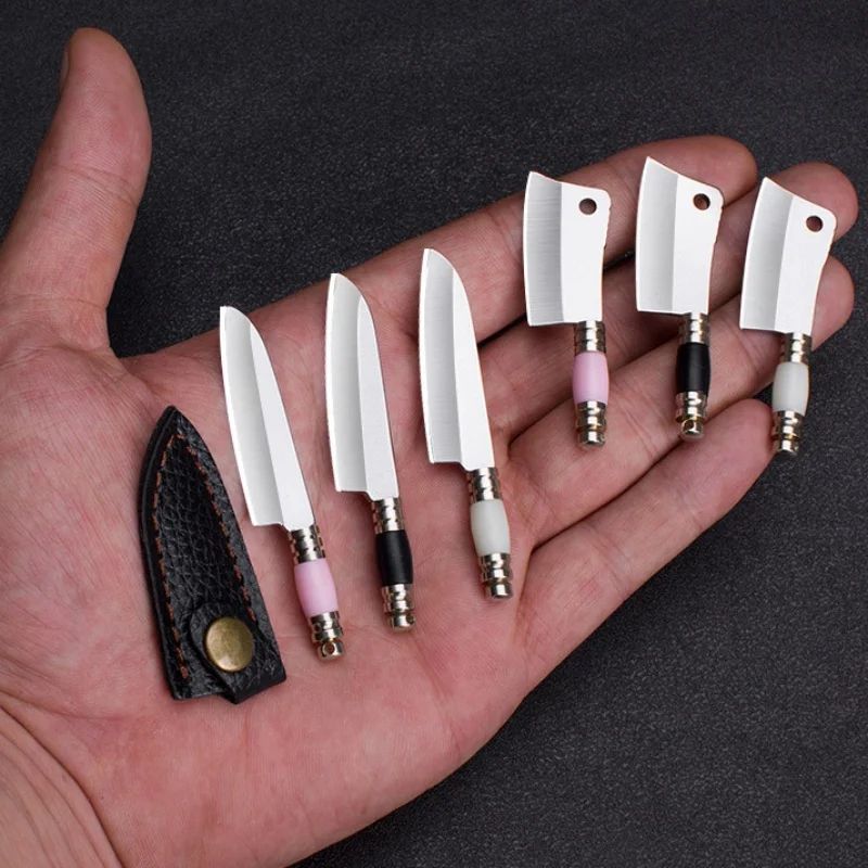 EDC Mini Knife Sharp Small Kitchen Knife Camping Miniature Carry-on Gift Key Chain Pendant Unwrapping Express Delivery Box Knife