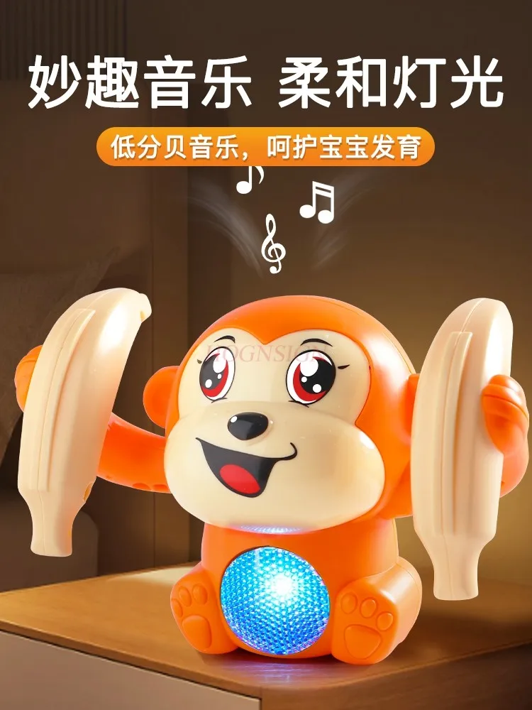 Rolling Monkey Electric Voice Controlled Luminescent Toy Little Monkey Baby Practicing Head Up Crawling