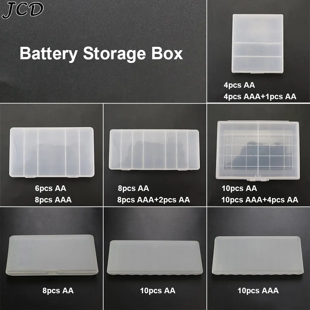 JCD 4/6/8/10 Slots Plastic Hard Container Case Battery Storage Box For AAA / AA Battery Organizer Accessories