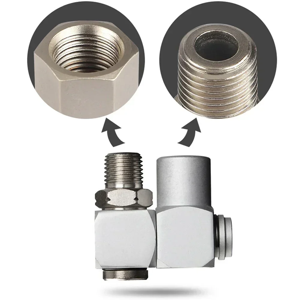 Pneumatic Conversion Universal Joint Swivel Air Hose Connectors Fittings 1/4 Inch Air Hose Adapter Hardware Parts