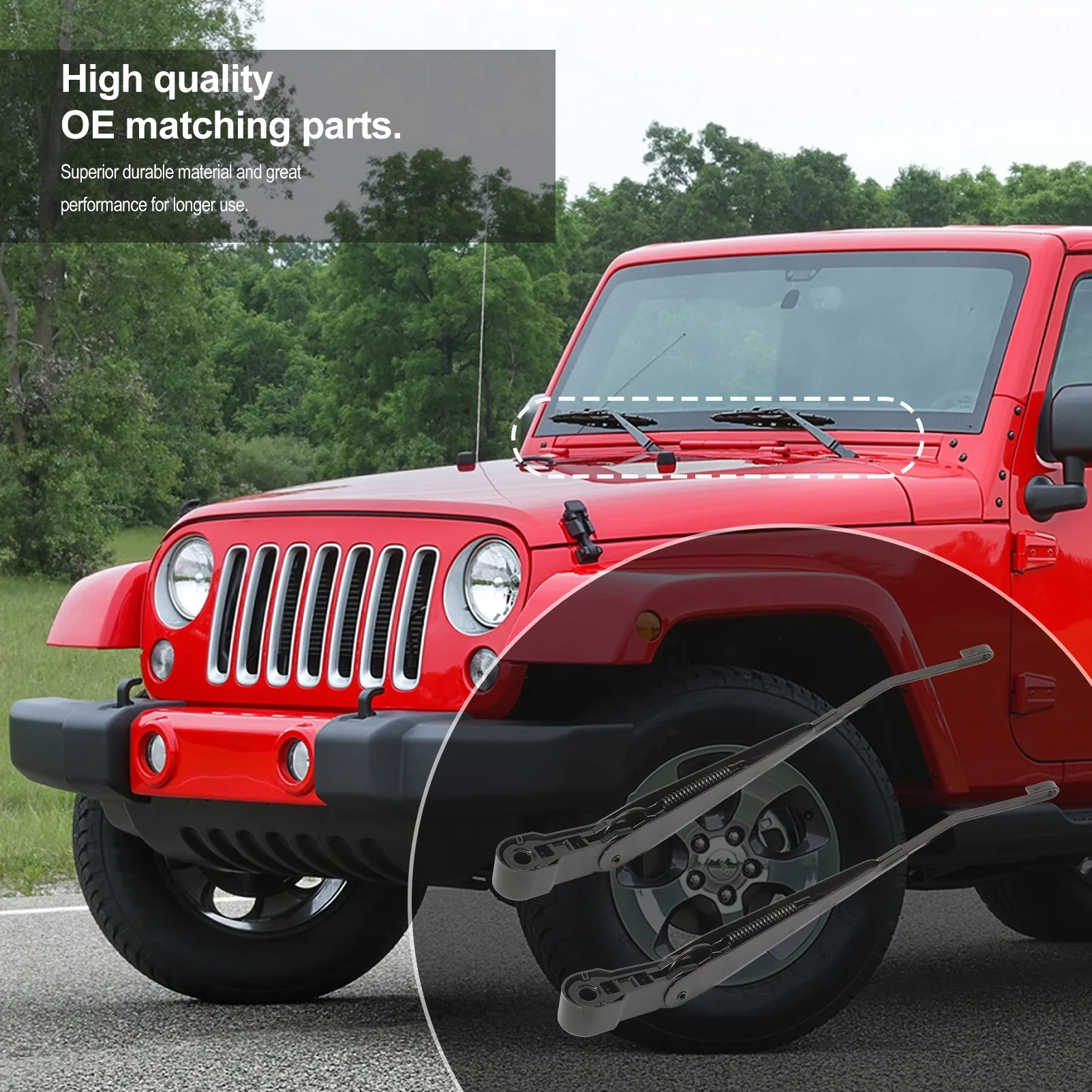 

Front Windsheild Wiper Arm 68002389AA For Jeep Wrangler JK/JKU 2007-2017