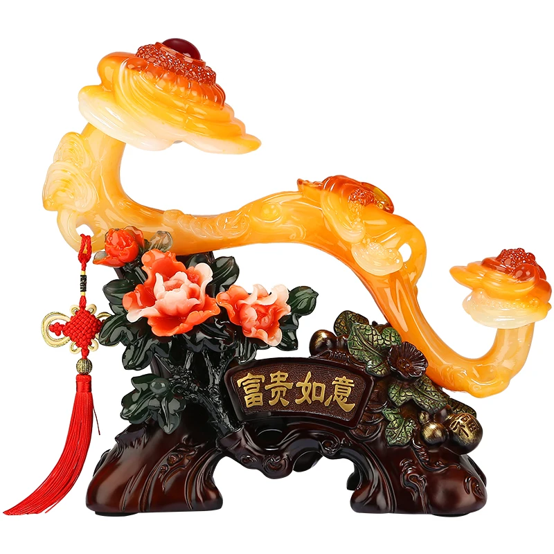 

Creative imitation jade Ruyi ornaments Resin Crafts Chinese style gift Home decor accessories desk decoration Company ornaments