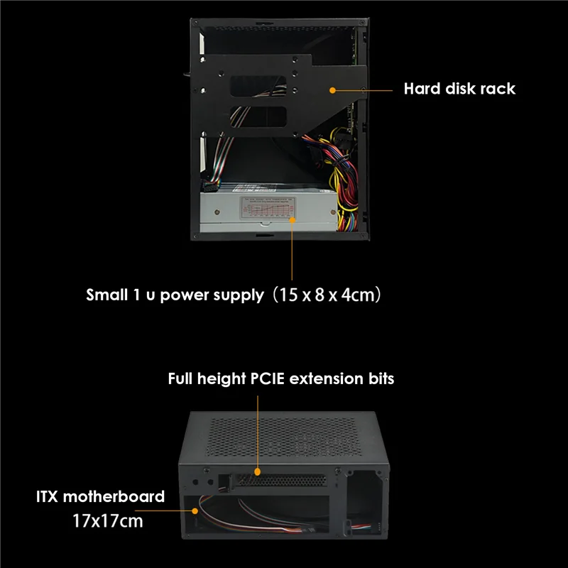 حقيبة كمبيوتر BNGF-A09 HTPC Mini ITX هيكل كمبيوتر الألعاب هيكل سطح المكتب USB3.0 حافظة كمبيوتر حقيبة كمبيوتر منزلية باللون الأسود