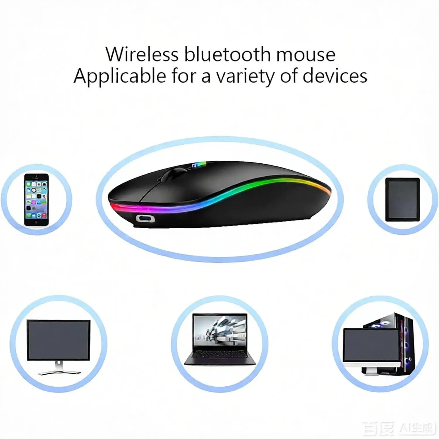 2.4G Dual-Mode Bluetooth Rechargeable Chinese-Style Wireless Mouse Shiny TK512