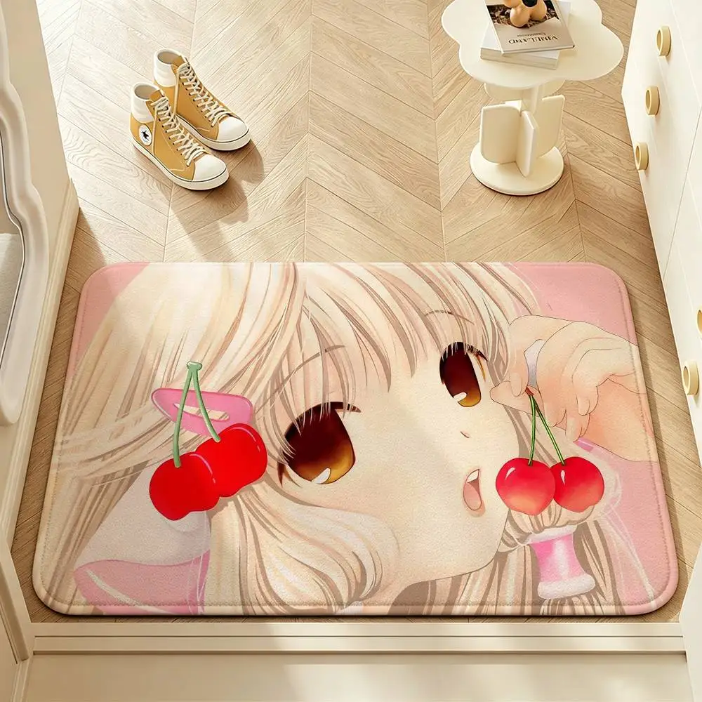 Cute P-Persocom C-Chobits Chii E-Eruda Short Plush Rug Carpet mat Machine Washable Anti‑Slip Floor Mat Home Decor