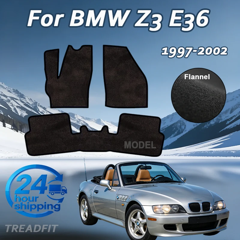 

Flannel Velour rugs set for BMW Z3 E36/7 convertible (1997-2002) -Black