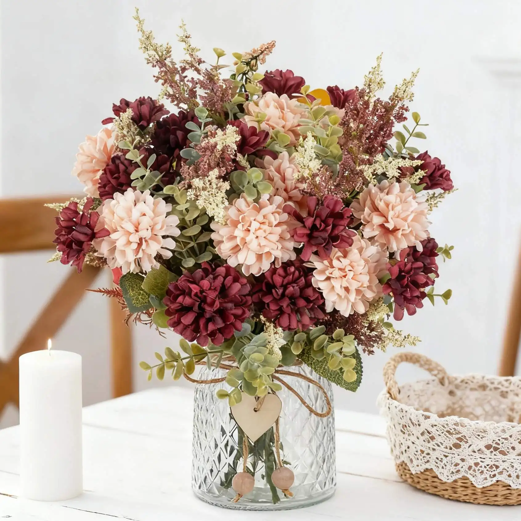 Silk Artificial Flowers Chrysanthemum Hotsale Outdoor Wedding Bridal Bouquets Home Room Table Garden Festival Diy Gifts Decora