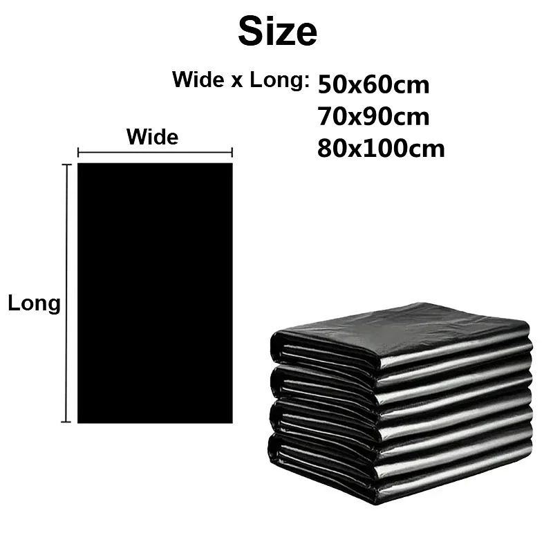 20/50/100PCSThickened Black Heavy Duty Large Garbage Bags Leakproof Disposable Trash Bags for Kitchen Hotel Office Home Cleaning