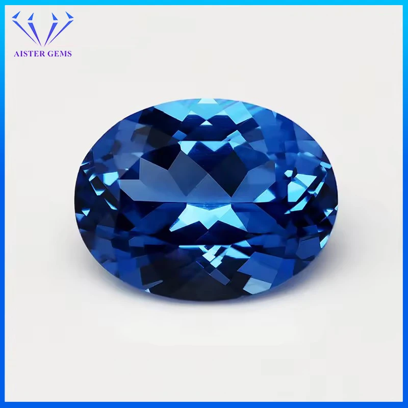 

New Arrival Oval Shaped Dark Aquamarine Spinel Loose Gemstone with Diamond Accents for Jewelry Crafting