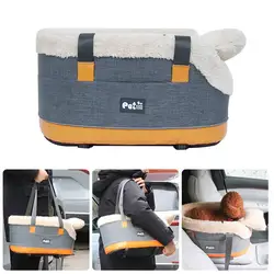 Portable Console Booster Dog Car Seat Pet Carrier For Small Dogs and Cats Adjustable Shoulder Straps Pet Traveling Carrying Bag