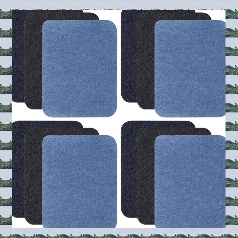 

ABQR Iron On Denim Patches For Clothing Jeans 12 Pcs, 3 Colors (4.9 Inch X 3.7 Inch)