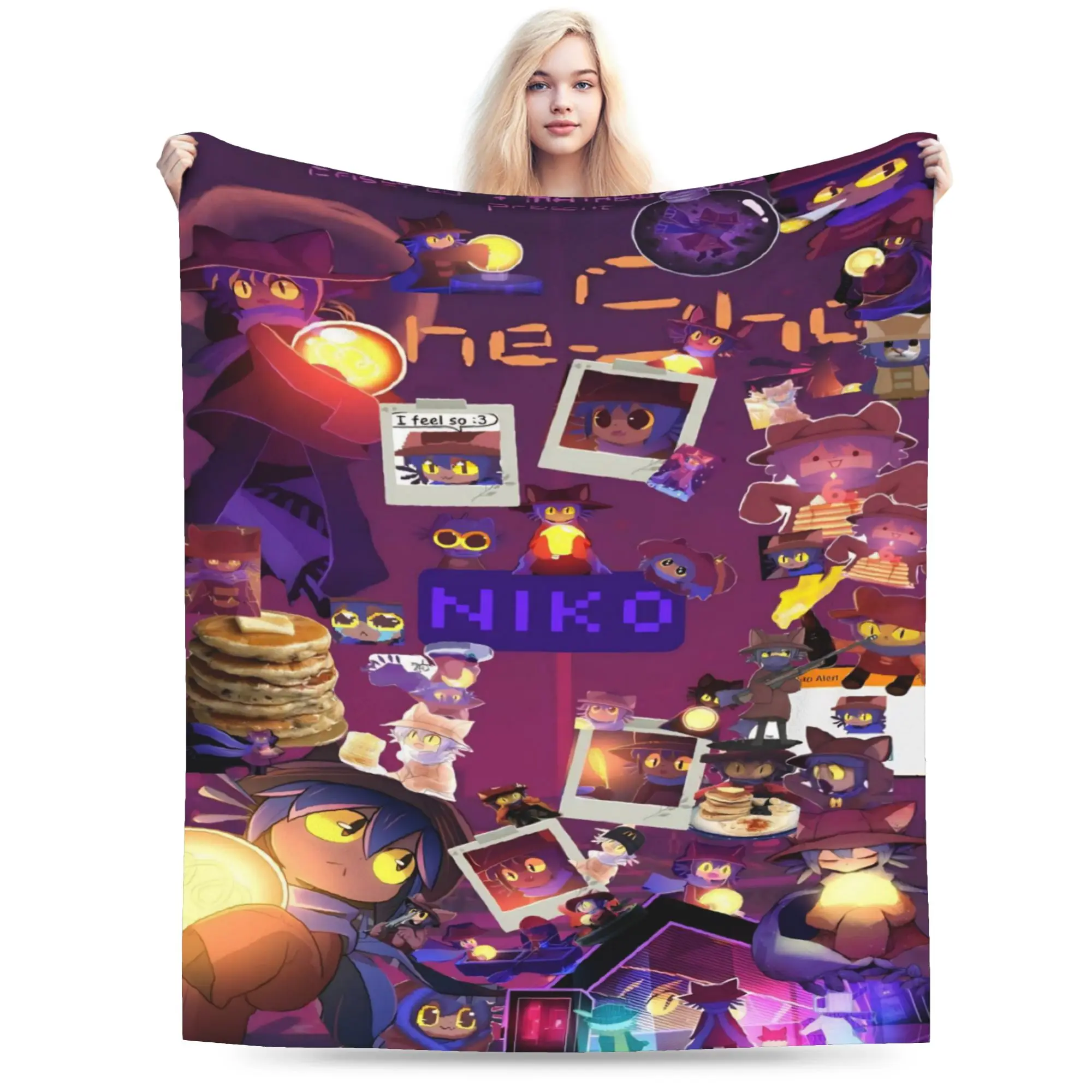 OneShots Niko Throw Blanket for Couch  Soft Fuzzy Plush Blanket 50x60 Inches Multiple Sizes Bedspreads for All Seasons