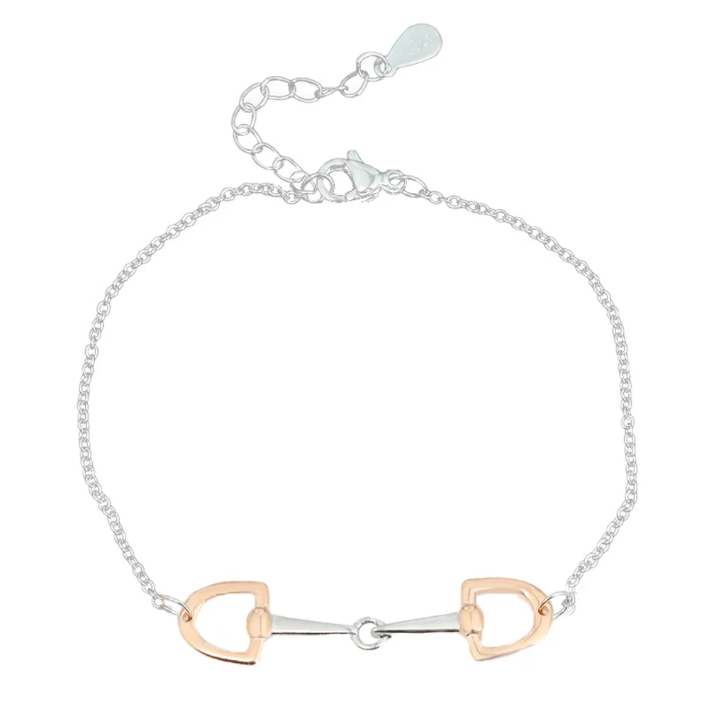 

Horse Shoe Bracelet Rose Gold Plated Stainless Steel Snaffle Horse Bit Bracelet