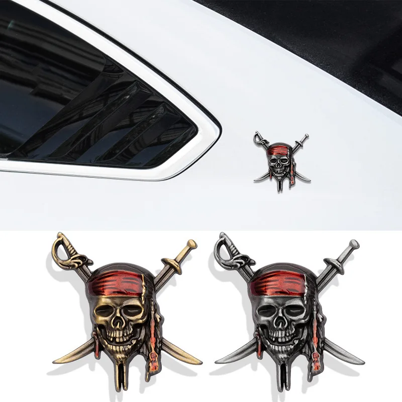 

3D Car Sticker Premium Warrior Metal Car Side Fender Rear Trunk Skull Emblem Badge Decal for Any Vehicle Truck Car Motorcycle RV