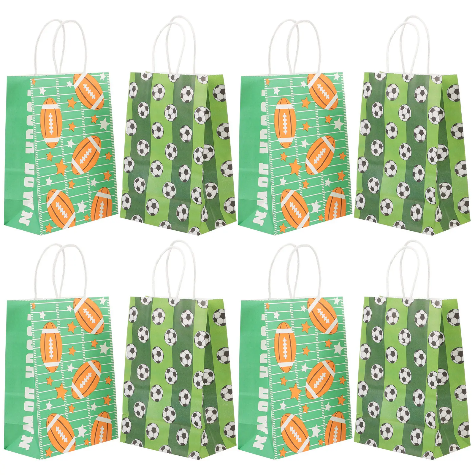 

10Pcs Sports Ball Snack Bags Lovely Patterned Gift Wrapping Bags with Foldable Bottom for Easy Storage and Carrying