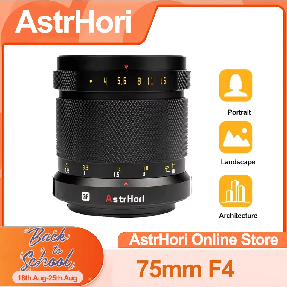 

AstrHori 75mm F4 Manual Portrait Medium Format Lens for Fuji Fujifilm GFX100 GFX100S GFX50S GFX50R Cameras