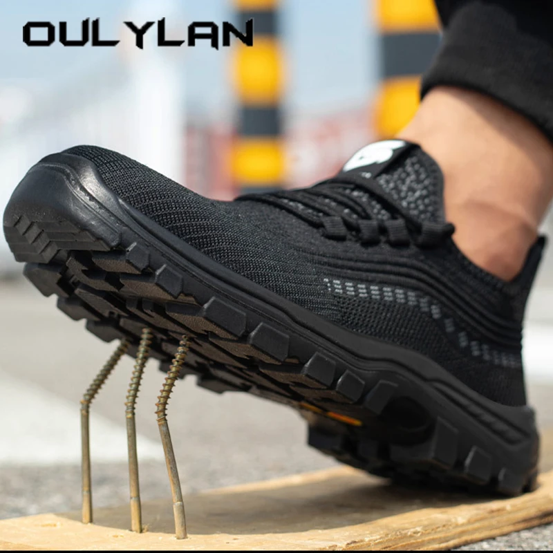 

Breathable Men Rubber Outsole Safetyshoes Soft Sole Sports Shoe Outdoor Anti Stabing Shoes Comfortable Lining Protective Shoe﻿s