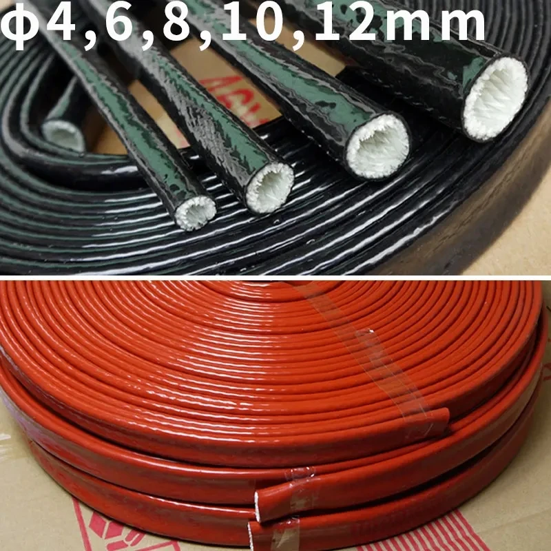 High Temperature Resistant Fiberglass Tube Silicone Resin Coated Glass Fiber Braided Fireproof Sleeve Fire Retardant Casing Pipe