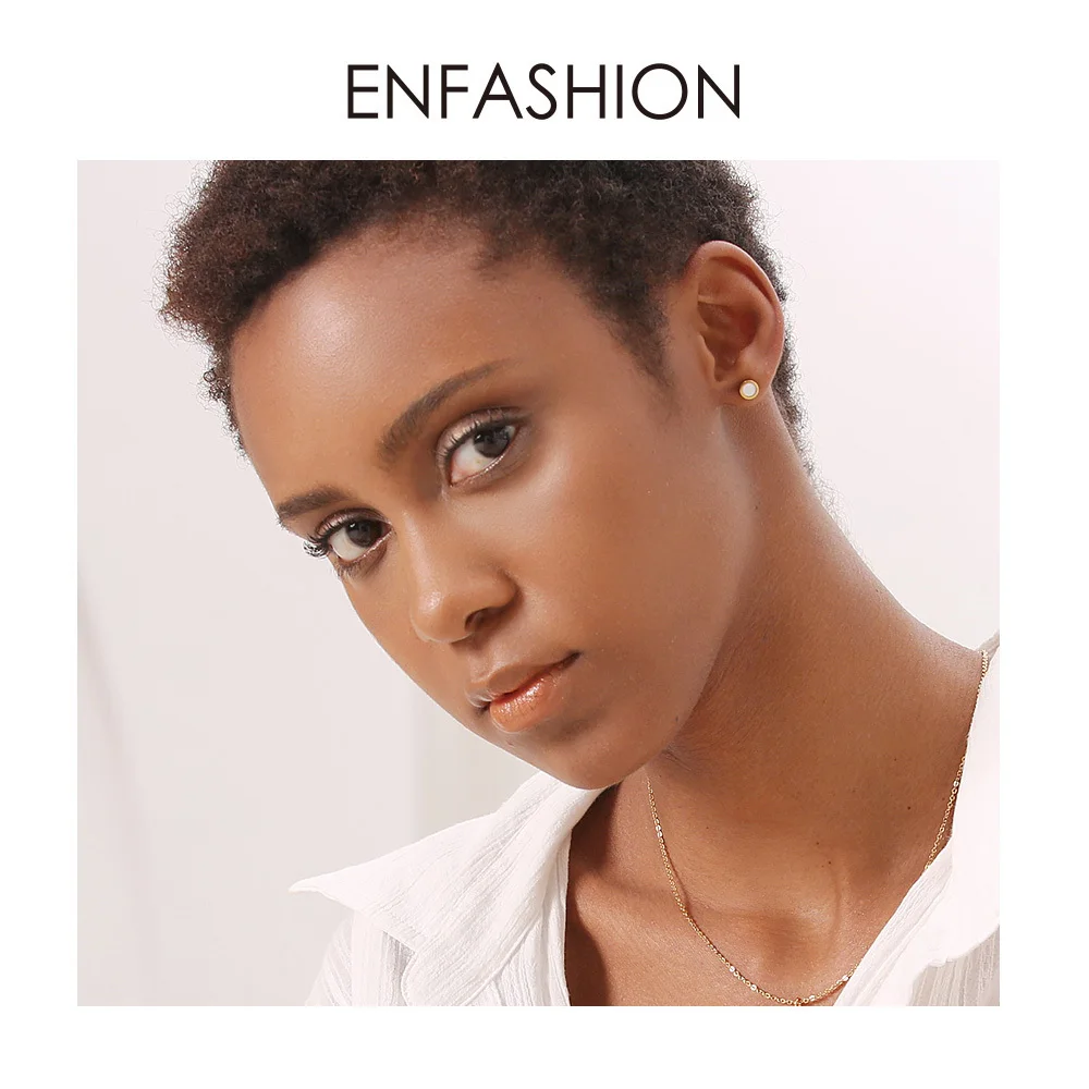 

ENFASHION бамбуковые серьги-гвоздики для женщин из нержавеющей стали золотого цвета, милые серьги в форме растения, модные украшения EF 191045