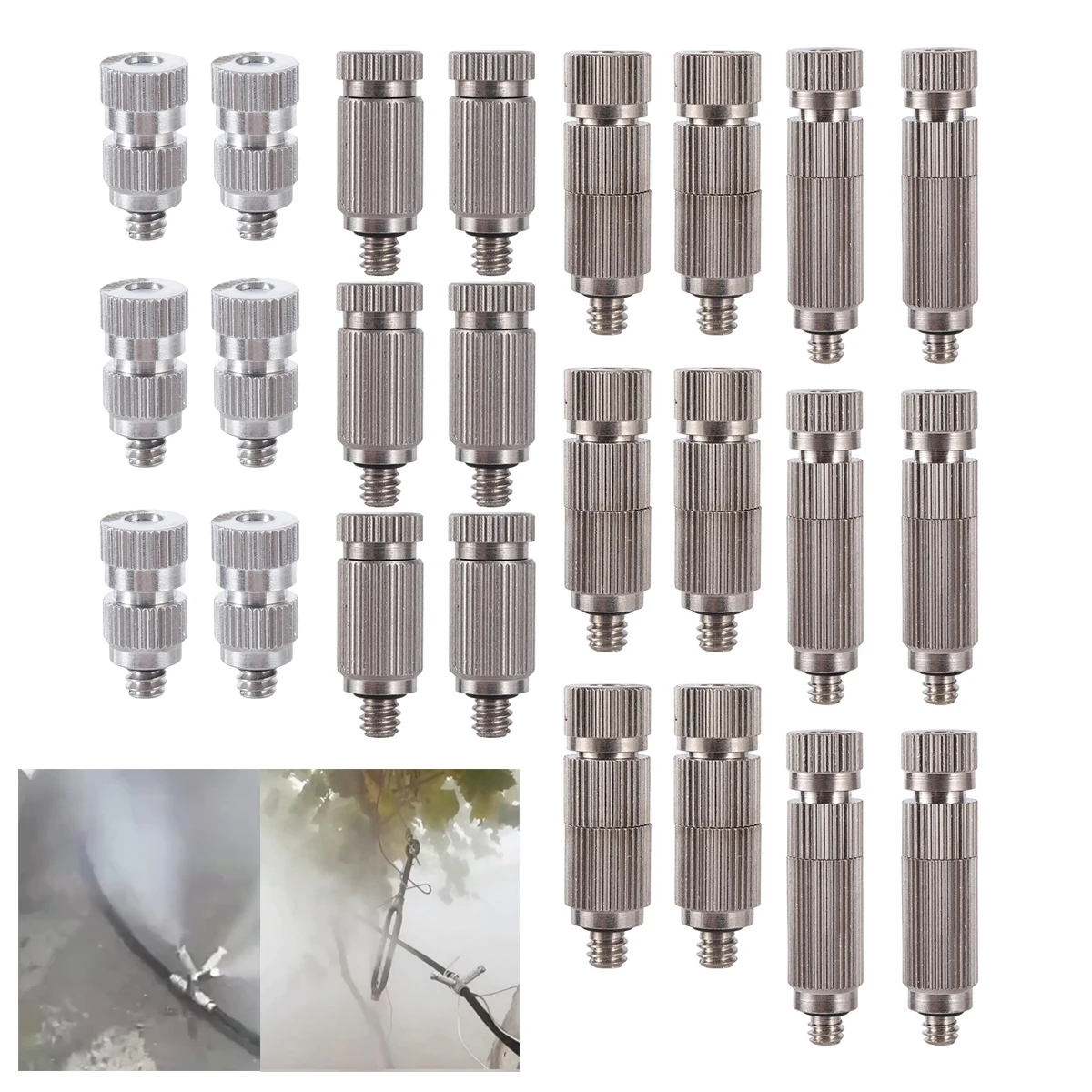 50 قطعة 4 أنواع ارتفاع ضغط التفتيت التغشية الفوهات لحديقة فناء الدفيئة الأراضي الزراعية تعفير التطهير الترطيب