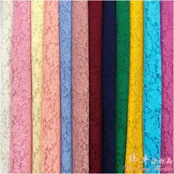 Lace Fabric Elastic By The Meter for Needlework Curtains Dresses Skirts Clothes DIY Sewing Comfortable Soft Cloth Red White Blue
