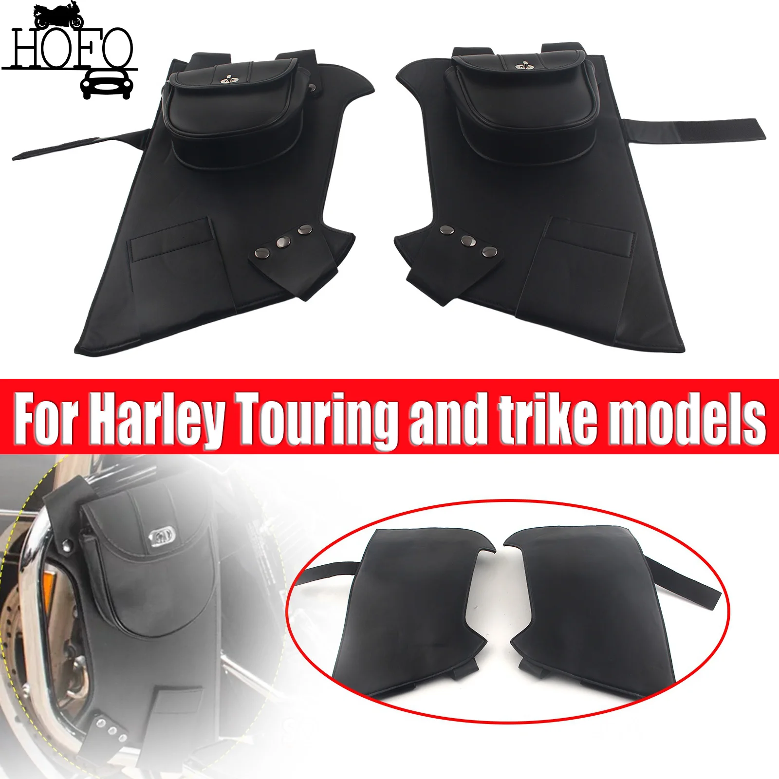 2x Soft Lowers Chaps Leg Warmer Bag For Harley Touring and trike models 1980-2023
