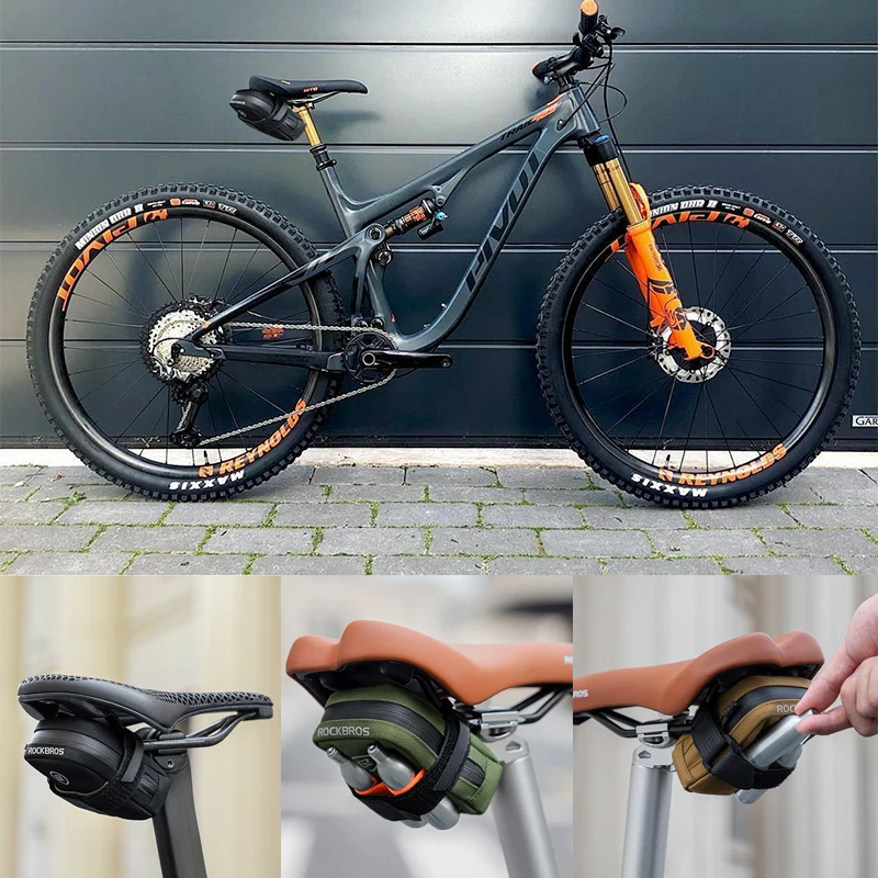 حقيبة سرج صغيرة للدراجة، حقيبة تخزين محمولة لدراجة الطريق MTB، ذيل مدمج عالمي لجميع المقعدات، حقيبة ركوب الدراجات