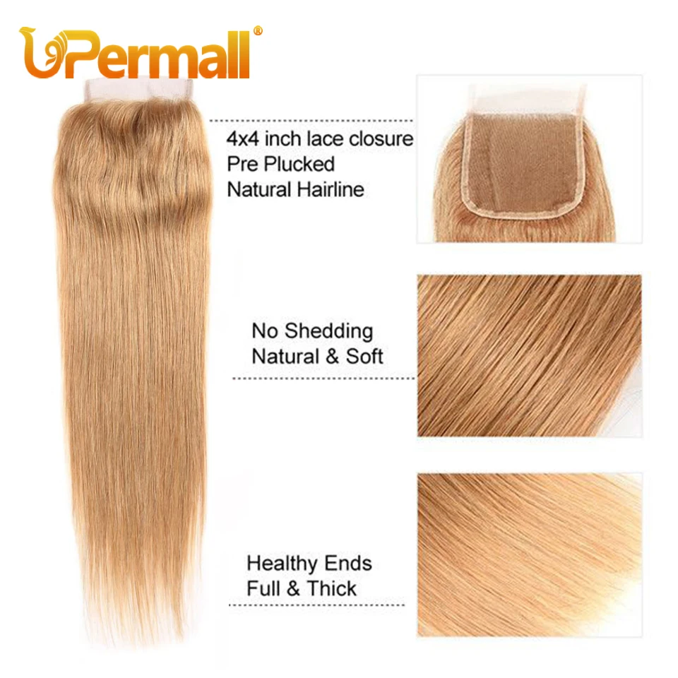 Upermall honig blond 13x6 13x4 spitze frontal gerade vor gezupft schweizer hd transparent 4x4 5x5 6x6 verschluss 100% remy menschliches haar