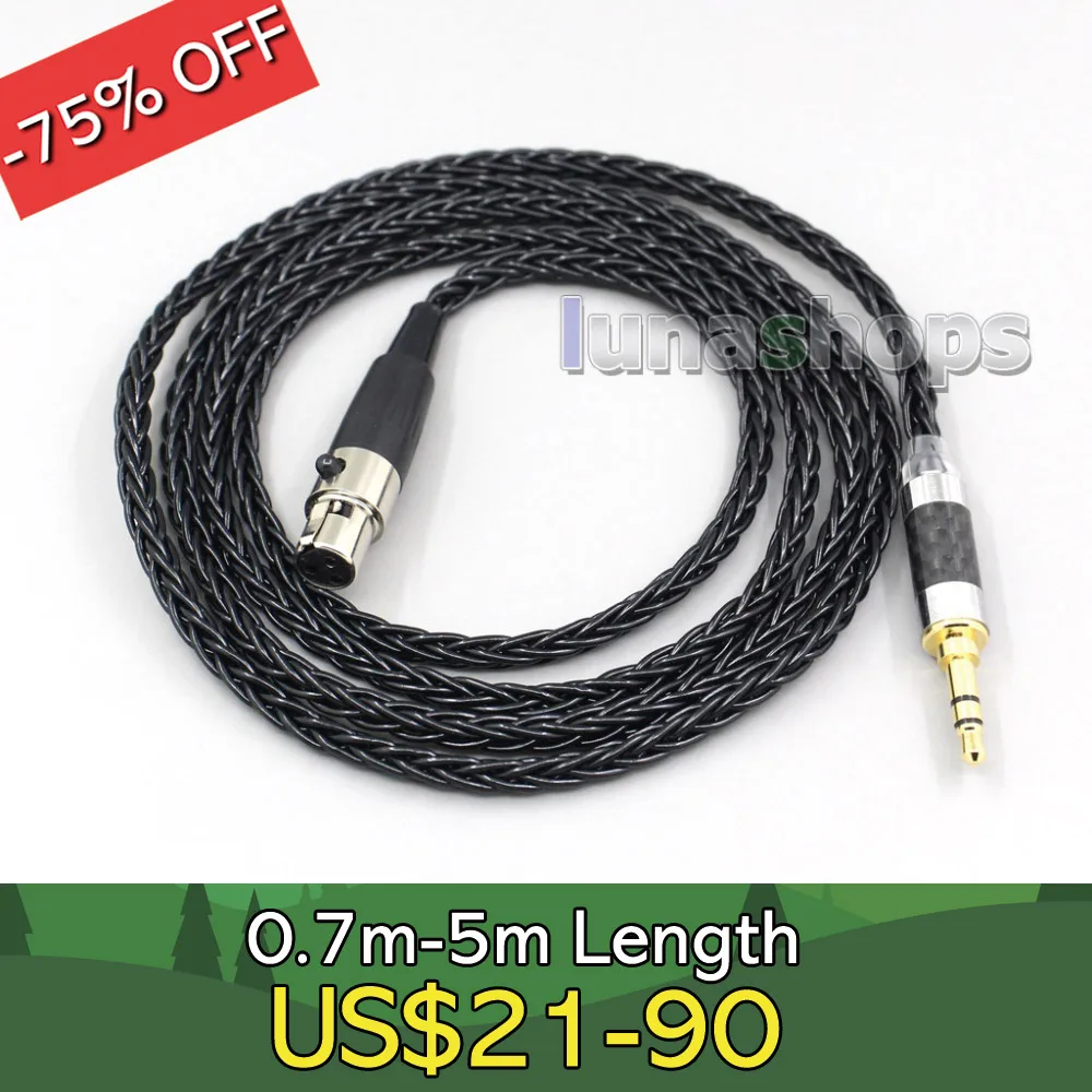 

8 Core Silver Plated Black Earphone Cable For Pioneer HDJ-2000 HDJ-2000MK2 ADL H118 ADL H128 reloop RHP-20 LN006579