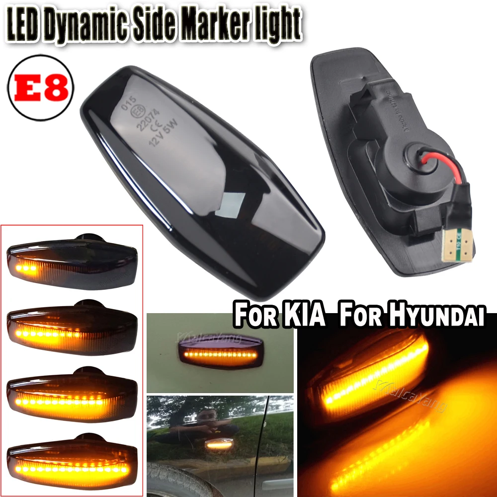 For Hyundai Elantra XD i10 Getz Sonata XG Tucson Terracan Coupe LED Dynamic Side Marker Sequential Turn Signal Light