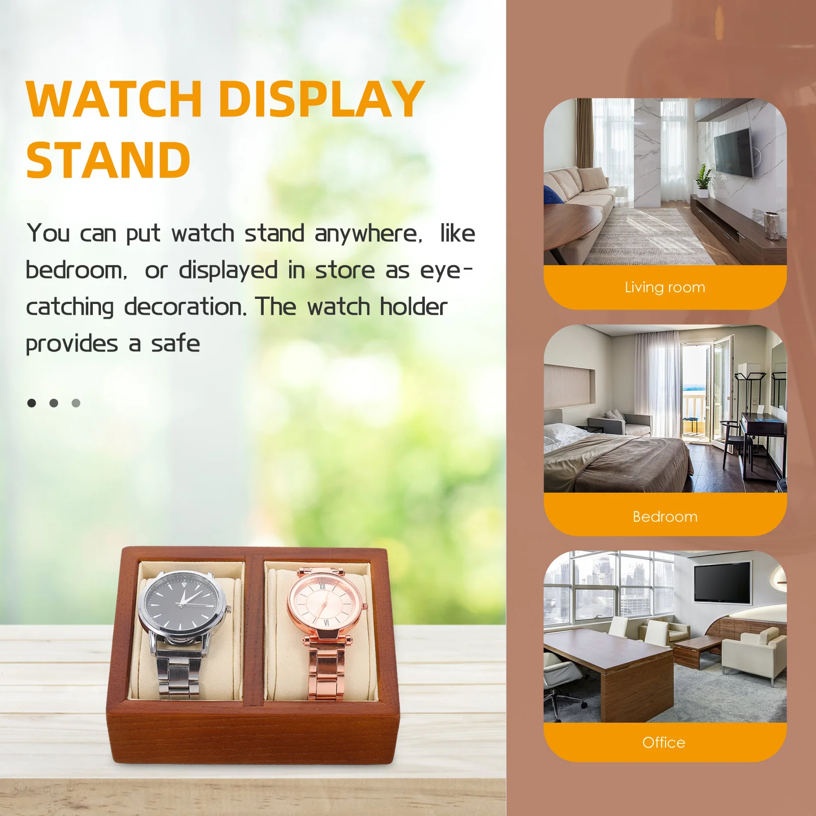 

Wooden Watch Stand High Grade Material Scratch Resistant Multi-Use Organizer Bedroom Store Display Exquisite Craftsmanship