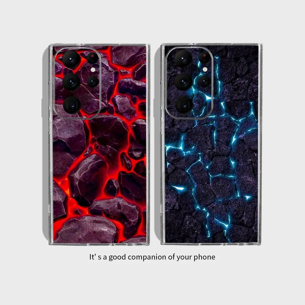 Minimalism Stule Hot Creative Mountain Magma Phone Case for SamsungGalaxyS24Ultra S22 S23Ultra S21 Protective Silicone TPU Funda