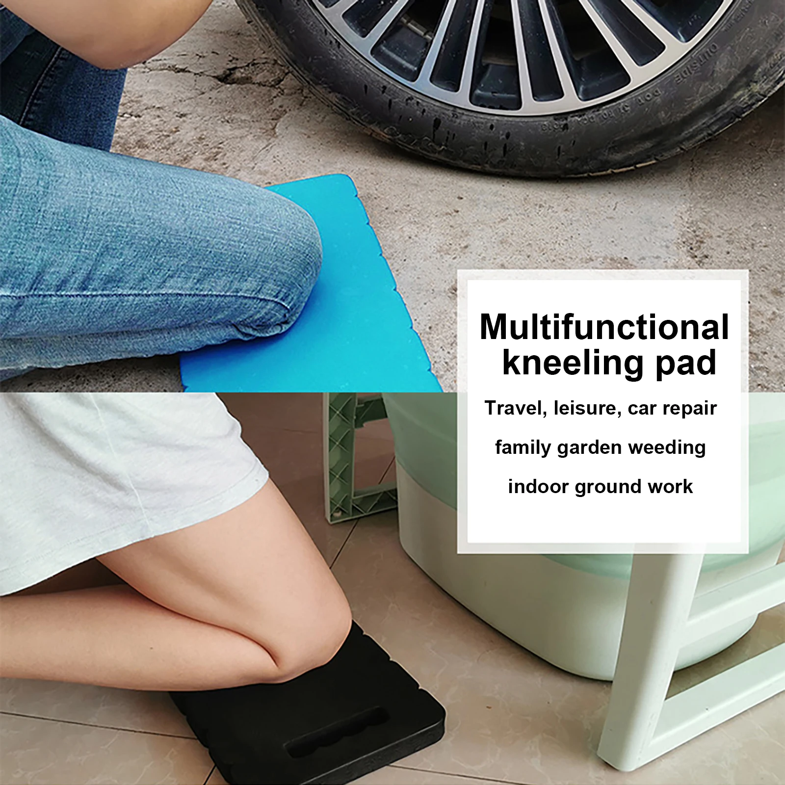 

Garden Kneeler Pad EVA Knee Protection Durable Lightweight Black Yoga Mat for Gardening Plumbing Painting Carpets
