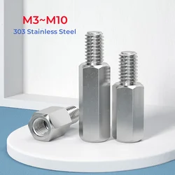 303 Stainless Steel Hex Standoff M3 M4 M5 M6 M8 M10 Male To Female Standoff Spacer Screw Column Pillars Spacers Bolt PCB Support