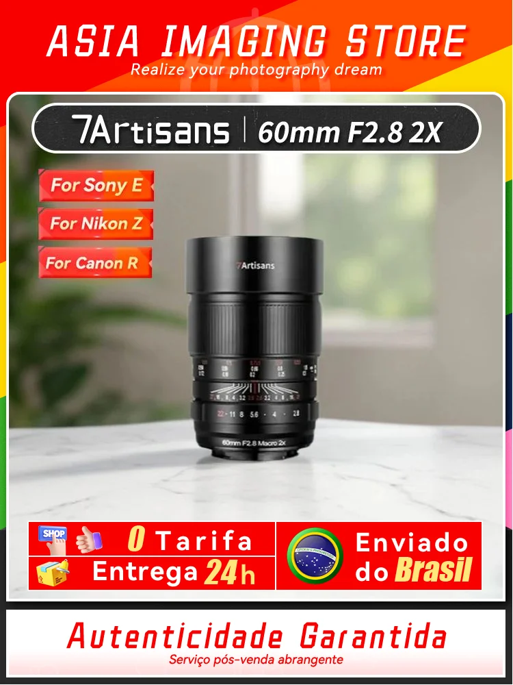 7artisans 60mm F2.8 2X Magnification Macro Full-Frame MF Prime Camera Lens for Canon RF R6 R100 Sony E A7S A7R Nikon Z Z9 60 2.8