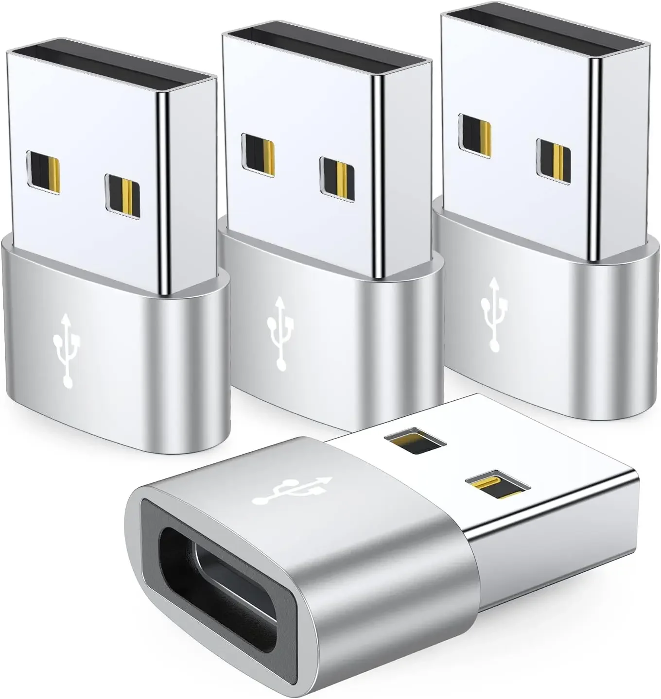 4er Pack USB C Buchse zu USB Stecker Adapter Typ C zu USB ein Ladegerät Kabel Konverter, kompatibel mit iPhone iPad Samsung Galaxy Pixel