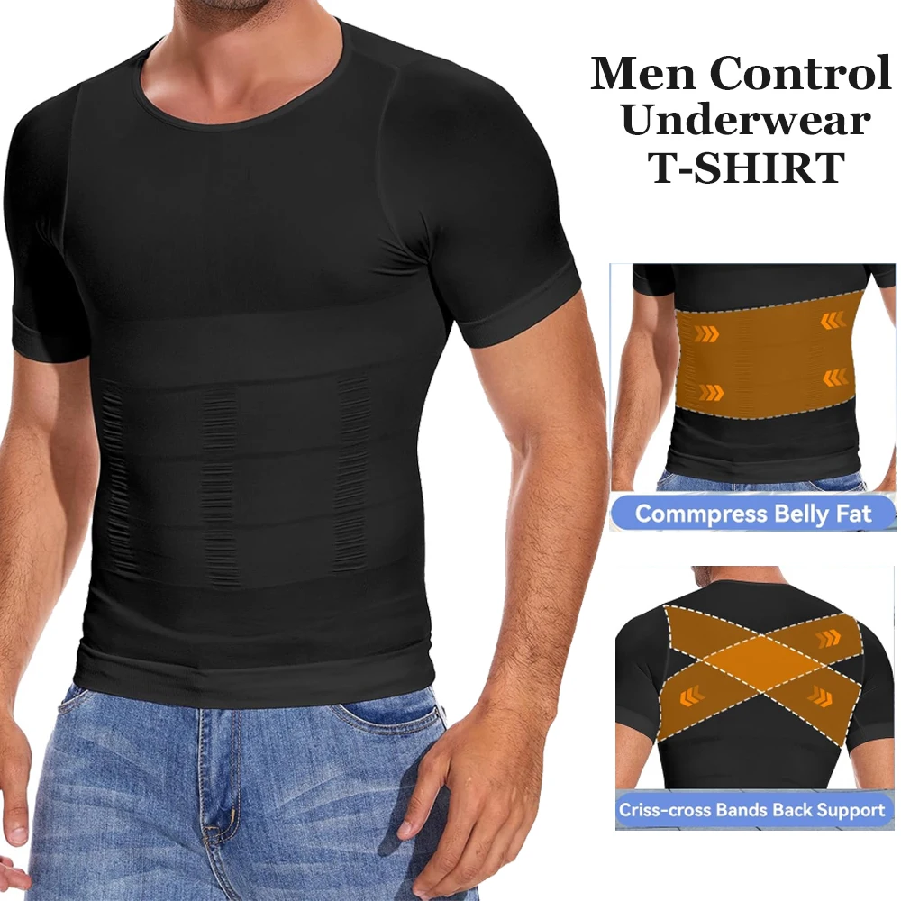 MISSMOLY رجل محدد شكل الجسم التخسيس الموقف المحملة البطن البطن مصحح ضغط Abs التخسيس الخصر تشكيل مشد تي شيرت جديد #3