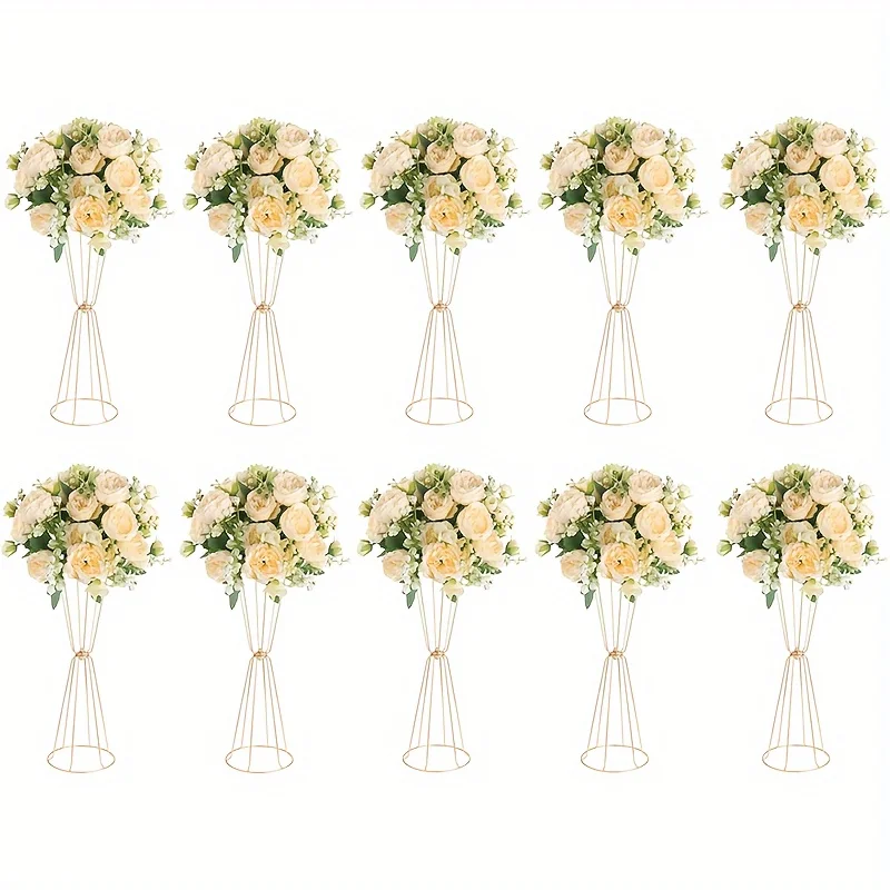 2/10 Pcs 23.6inch High Metal Small Vase, Wedding Banquet Table Flower Center Decoration Metal, Artificial Flower Display Stand Wedding Christmas Carnival Party Dinner Event Hotel Home Decoration