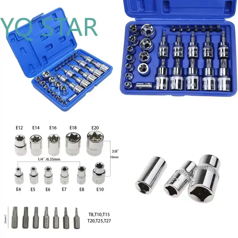29PC Universal Socket Adapter Bit Set for Ratchet Tool Female Male Kit with Case for Mechanics Engineer Wrench Socket Adapter