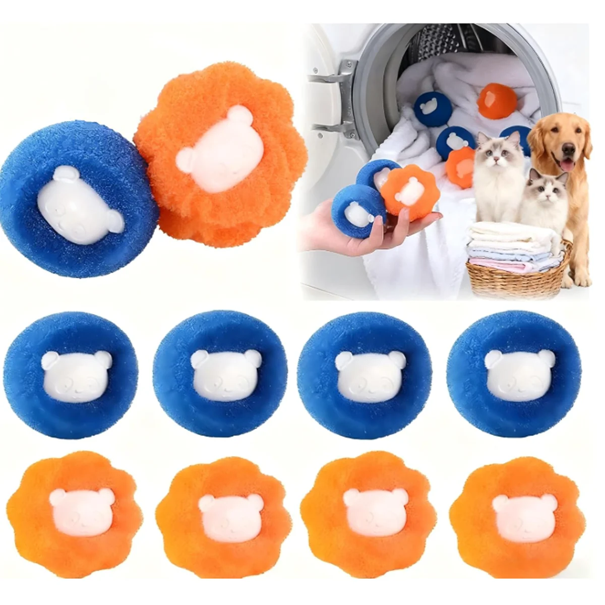 

1-5pcs Pet Hair Remover Reusable Sponge Laundry Balls for Washing Machine Cat & Dog Washing Balls to Prevent Knotting