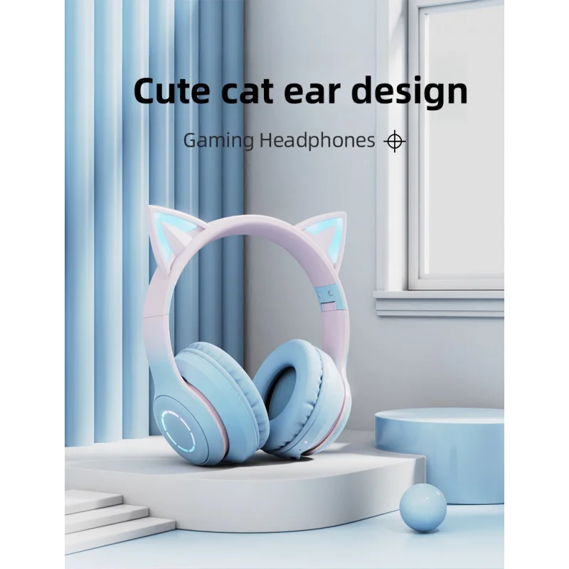 

New BT029C Cat Ear Luminous Gaming and Esports Anchor Headwear Wireless Bluetooth Earphones