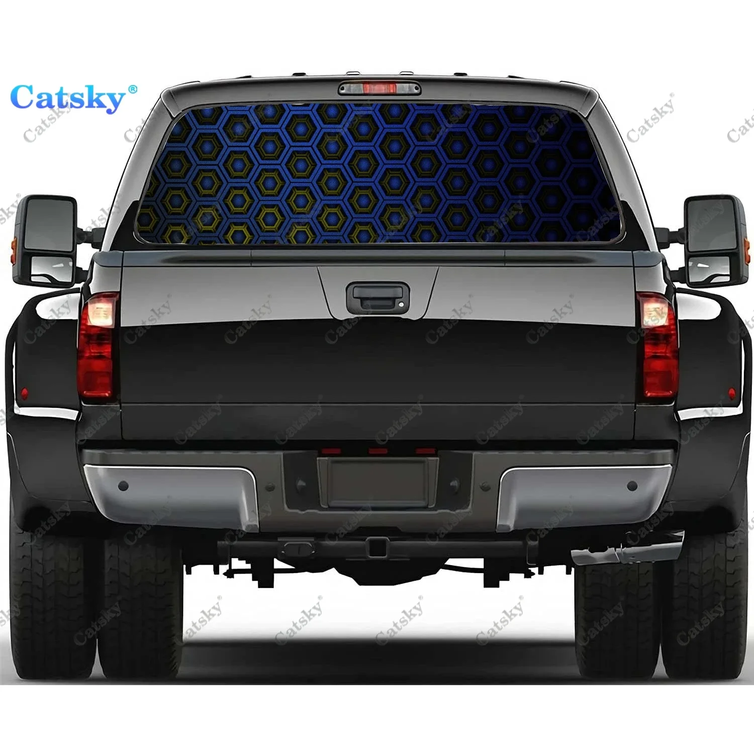

hexagonal honeycomb pattern Window Decal Sticker Graphic PVC Decorative Truck Sticker Perforated Vinyl Universal Sticker
