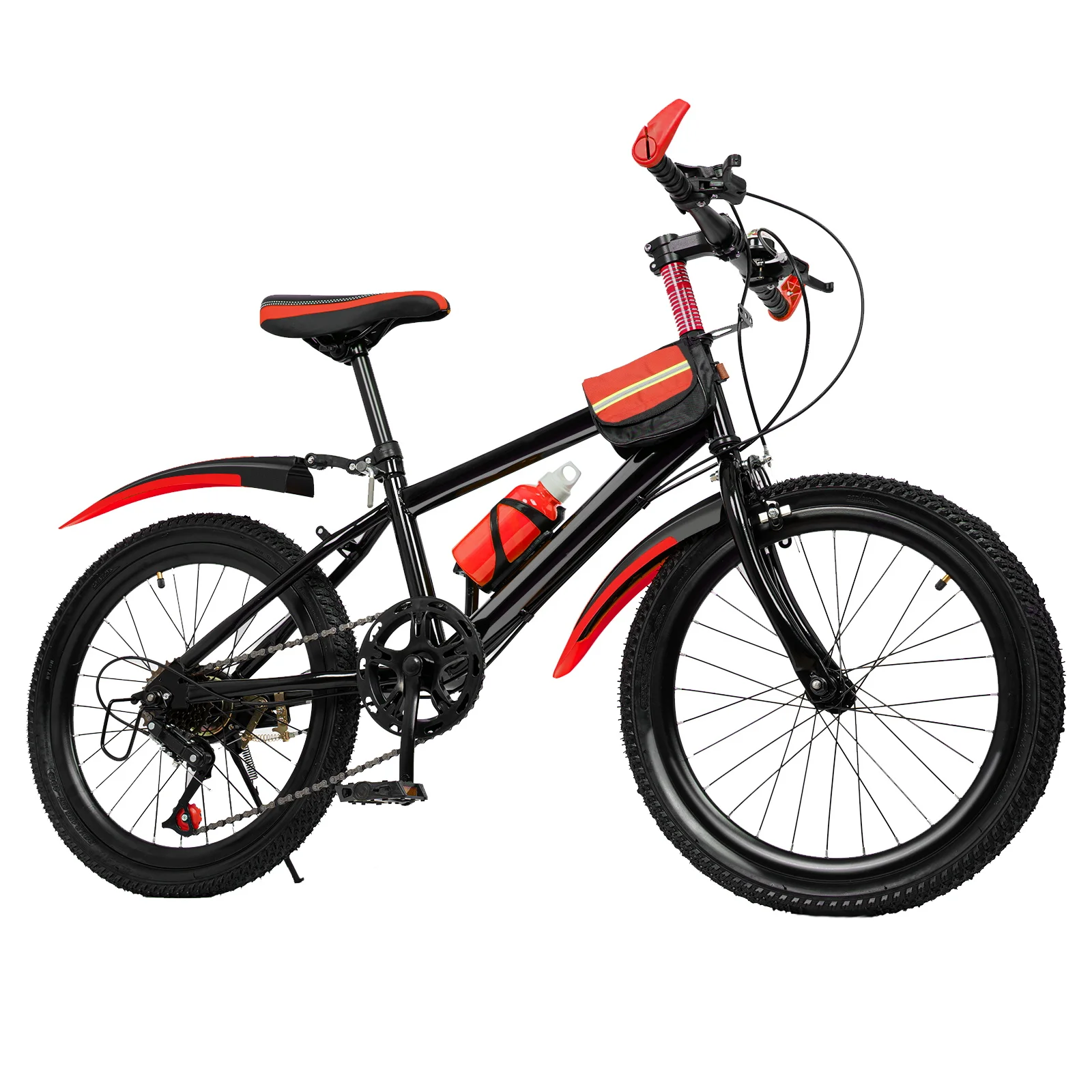 20 in 7 snelheden mountainbike in hoogte verstelbare kinderfiets voor jongens, meisjespak voor 130-150 cm - afbeelding 1