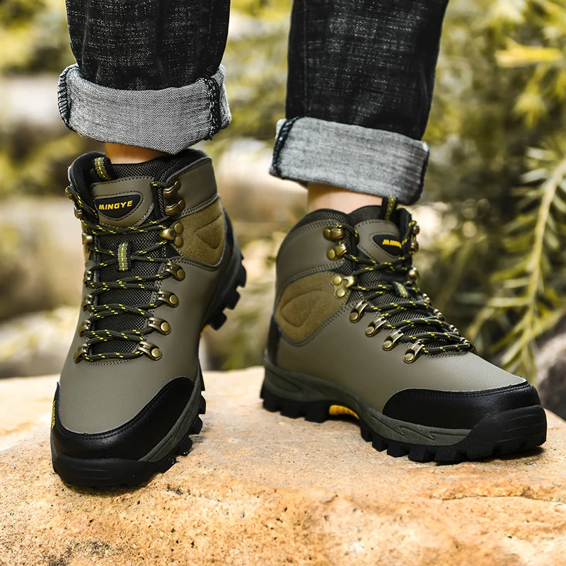 

Hiking Shoes Men Outdoor Lace-up Thick-soled High-top Casual Sports Shoes Men Anti-slip Durable Breathable Ankle Boots Men
