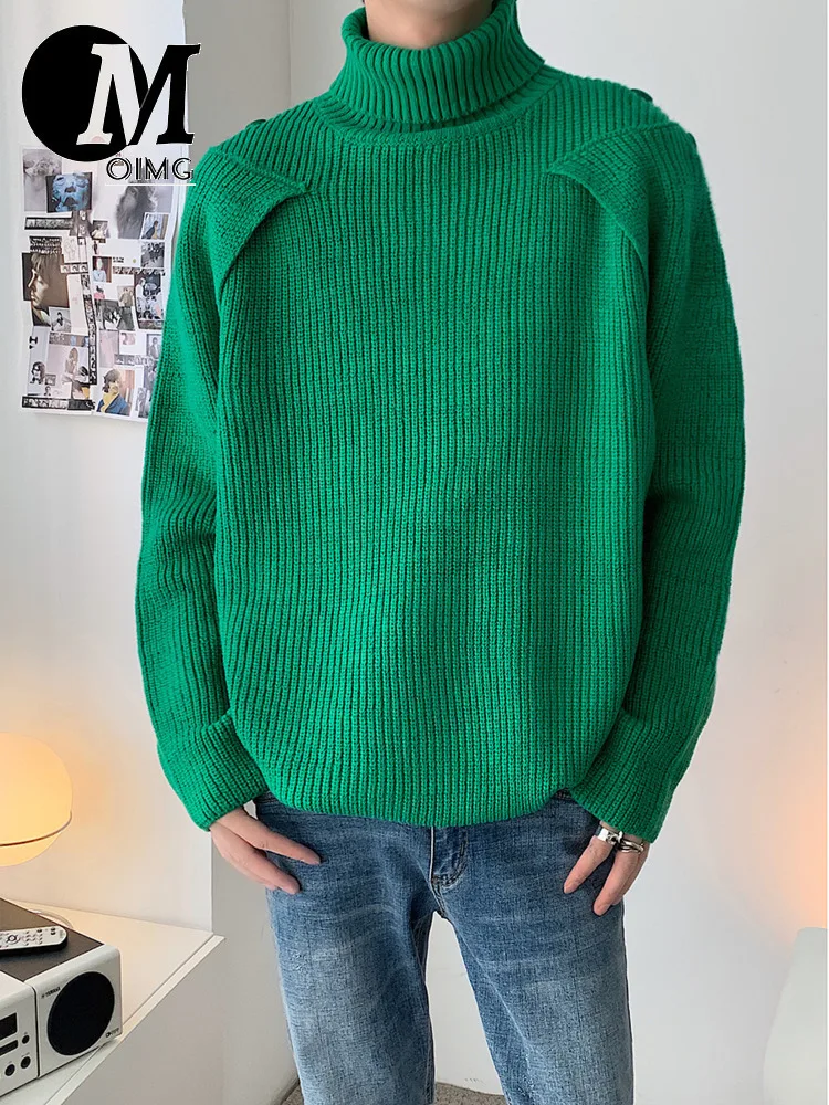 [oimg] Autumn And Winter Minority High Collar Men's Fashion Design Silhouette Sweater Coat