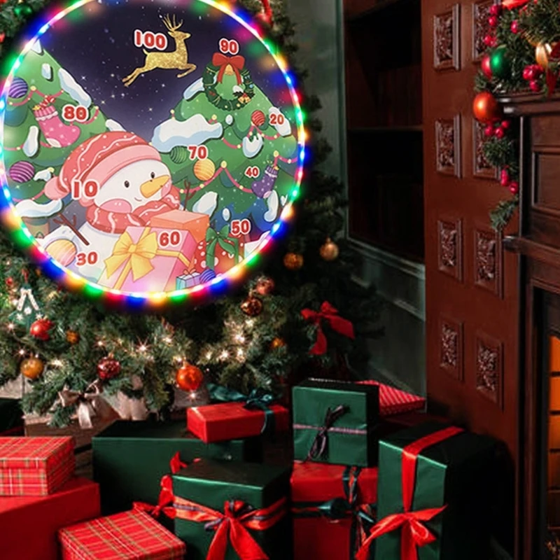 Christmas Kids' Gift: Light-Up Adhesive Ball Play Board – Family Christmas Throwing Game Toy 24BD