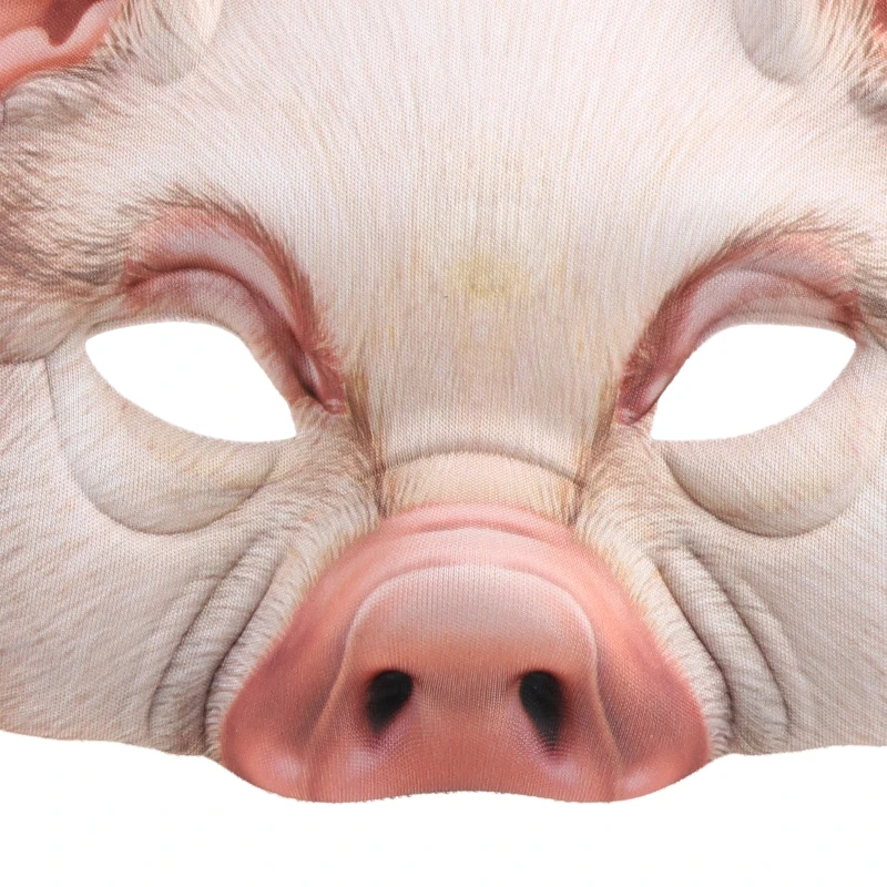 Halloween Unisex 3D Pig Animal Half Face Eye Mask Festival Masquerade Party Fancy Cosplay Costume Decoration