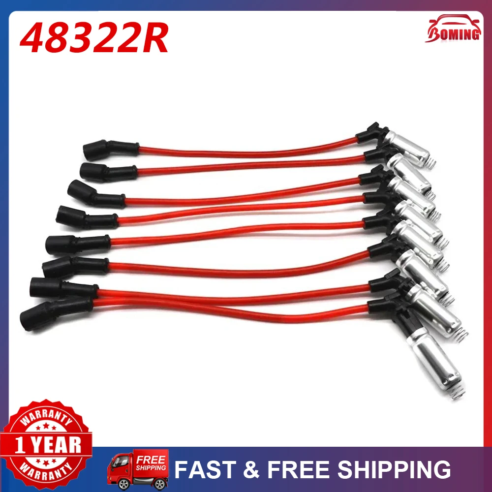 

8Pcs/lot 48322R Ignition Spark Plug Wire Kit Set Cable For Chevrolet Avalanche GMC Envoy Yukon XL Pontiac Grand Prix GTO Hummer