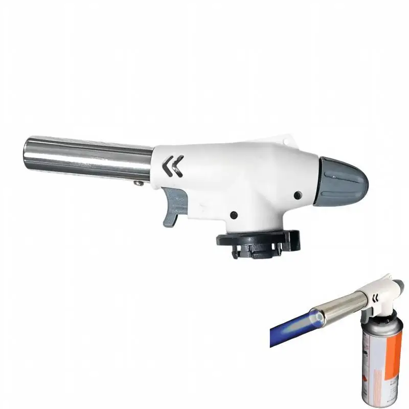 Portable Butane Gas Torch Child Safety Lock Adjustable High Heat Safe Ignition for Home Kitchen Welding Camping Use