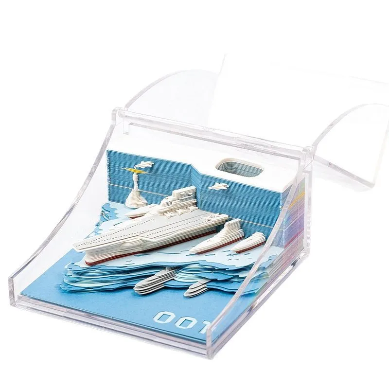 Liaoning Aircraft Carrier 3D Stereo Paper Carving Model Sticky Note Cultural Creative Gift Tear Off DIY Handmade Craft
